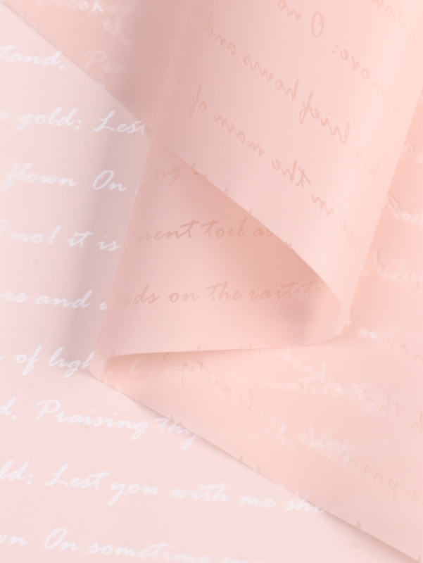 Пленка для цветов «Послание», пудра, 57 см × 10