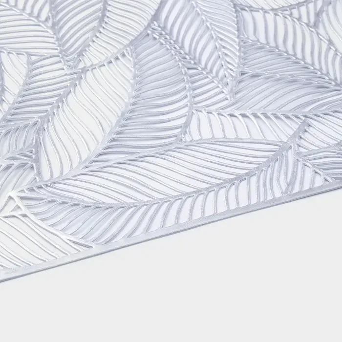 Дорожка на стол Доляна &laquo;Листопад&raquo;, 30&times;150 см, серебряная