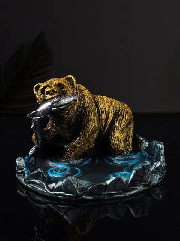 Подставка для мелочей «Медведь с лососем», 9.5×15.5×17 см