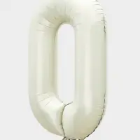 Воздушный шар фольгированный 40" &laquo;Цифра 0&raquo;, белый песок