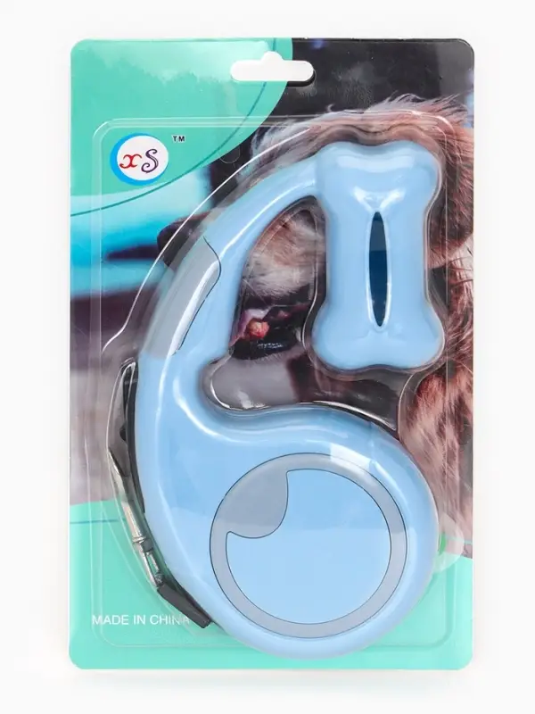 Рулетка - поводок Рулетка - поводок "Косточка", с контейнером для пакетов, трос 3 м, голубая/серая