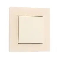 Выключатель проходной TOT Matte Glass, 10 А, 1 клавиша, скрытый монтаж, стеклянная рамка, бежевый