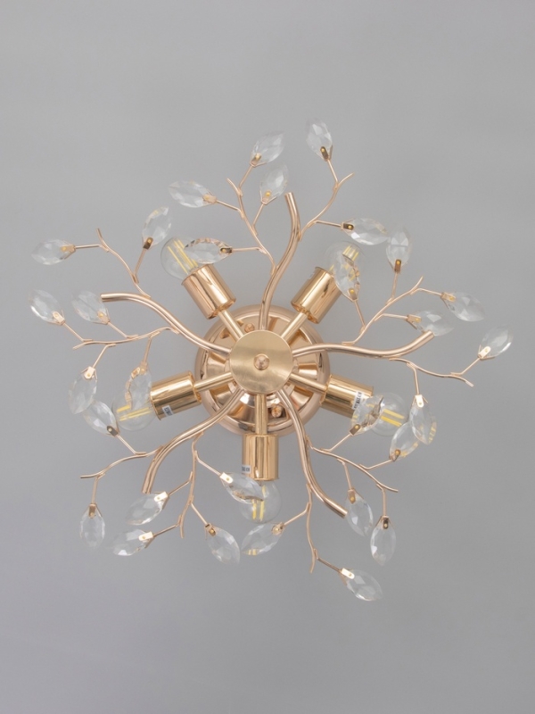 Люстра Люстра "Нежность" 5х40Вт Е27 золото 50х50х18см