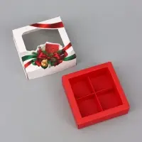 Коробка подарочная для 4 конфет &laquo;Счастья в Новом году!&raquo;, 10.5&times;10.5&times;3.5 см
