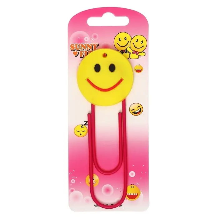 Закладка-скрепка большая «Смайл», 11 см