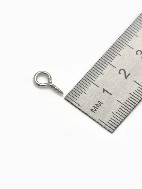 Штифт винтовой для кулона СМ-936, (набор 10 шт.) 1.4&times;0.7&times;0.15 см, цвет серебро