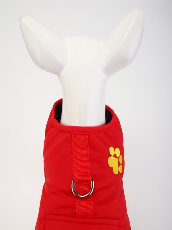 Куртка - попона двусторонняя, размер S (ДС 24, ОГ 38 см, вес 4-6 см), красная