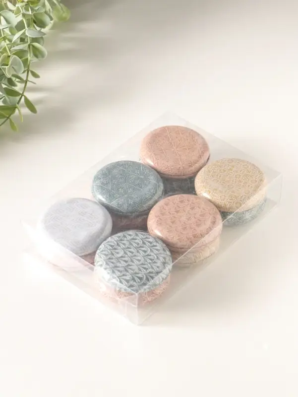 Шкатулка металл круглая "Геометрические рисунки" набор 12 шт 6,8х6,8х1,7 см