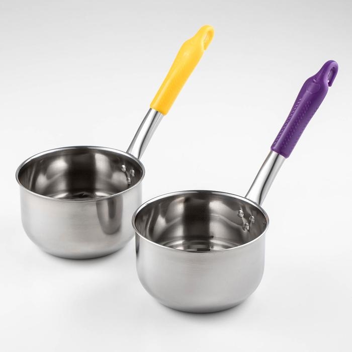 Ковш из нержавеющей стали, 1 л, пластиковая ручка, цвет ручки МИКС Ковш из нержавеющей стали, 1 л, пластиковая ручка, цвет ручки МИКС