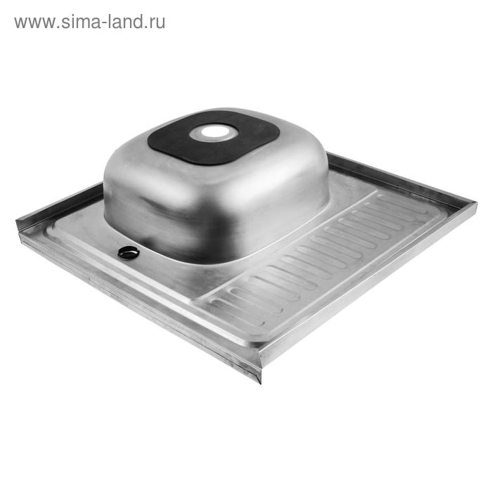 Мойка кухонная MIXLINE 527967, накладная, толщина 0.4 мм, 60х60х16 см, левая, выпуск 1 1/2 Мойка кухонная MIXLINE 527967, накладная, толщина 0.4 мм, 60х60х16 см, левая, выпуск 1 1/2"