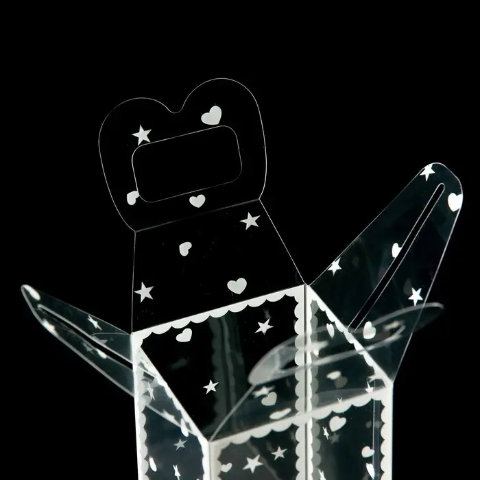 Складная прозрачная коробка из PVC, для упаковки подарков, «Сердце», 6×6×10 см Складная прозрачная коробка из PVC, для упаковки подарков, «Сердце», 6×6×10 см