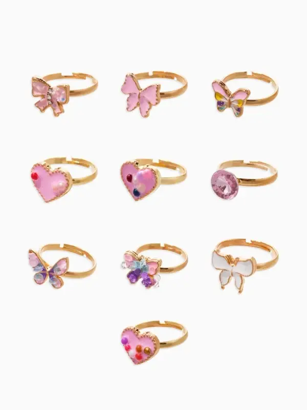 Кольцо &laquo;Выбражулька&raquo; нежность, безразмерное, форма микс, бело-розовое в золоте