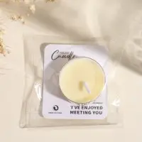 Чайная свеча ароматическая "Круглая" бледно-жёлтая, аромат фрезия 3,8х3,8х1,8 см