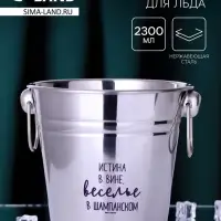 Ведро для льда &laquo;Веселье в шампанском&raquo;, 2300 мл
