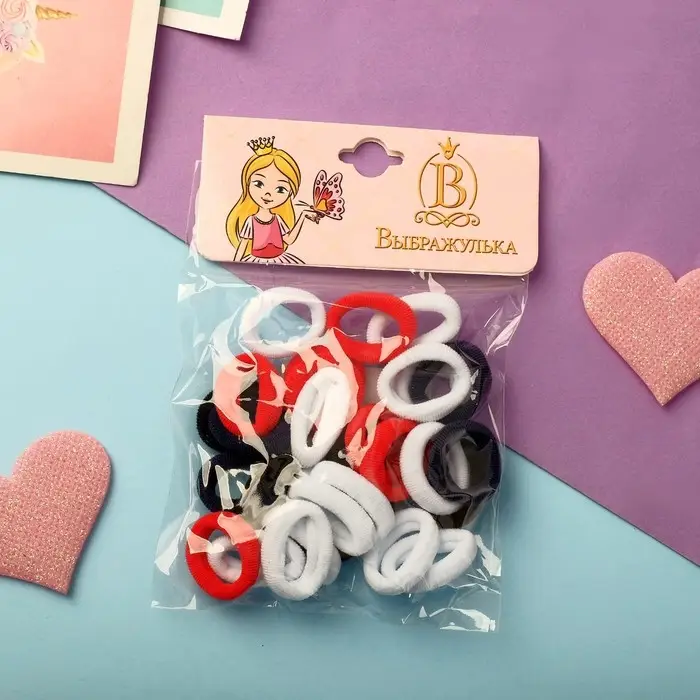 Резинка для волос «Выбражулька» (набор 30+-1 шт) d-1,4 см ассорти Резинка для волос «Выбражулька» (набор 30+-1 шт) d-1,4 см ассорти