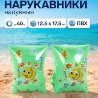 Нарукавники для плавания, надувные, 12.5&times;17.5 см, размер M, от 3 лет, зелёные