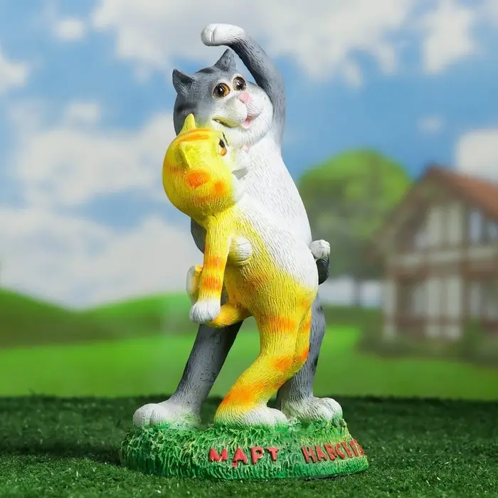 Садовая фигура из полистоуна &laquo;Кошки&raquo;, 18&times;12&times;32 см