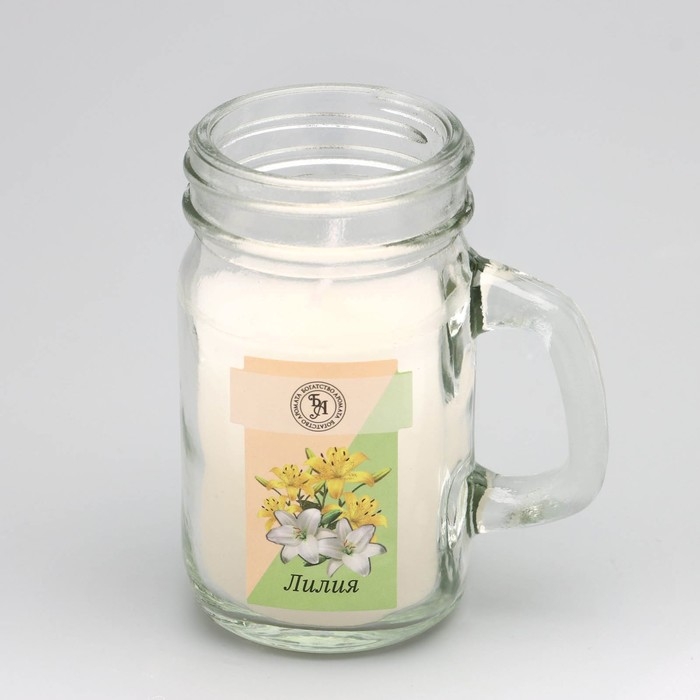 Свеча ароматическая в банке  Свеча ароматическая в банке "Лилия", 7,2 х 8,5 см, 190 г