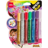 Глиттер гель Deli EA71101 12мл блистер с блестками 6цв/наб Explora