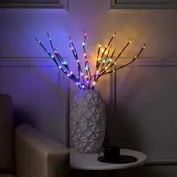Светодиодная ветка 70 см, 20 LED, коричневая, от батареек AAх2, свечение белое