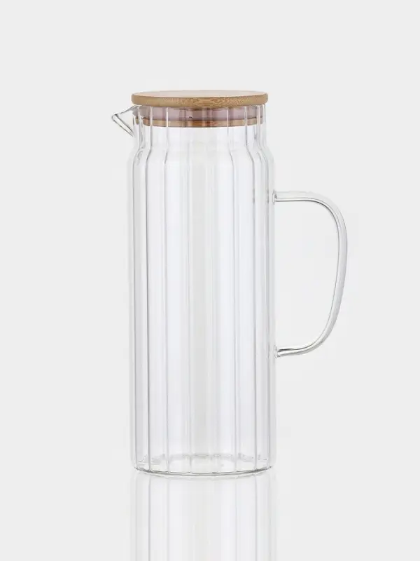 Кувшин Кувшин "Богема.Дольки" 1000 мл, 15×9.3×22.5 см, с бамбуковой крышкой