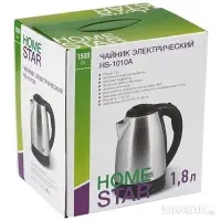 Чайник электрический  Homestar HS-1010A, металл, 1.8 л, 1500 Вт