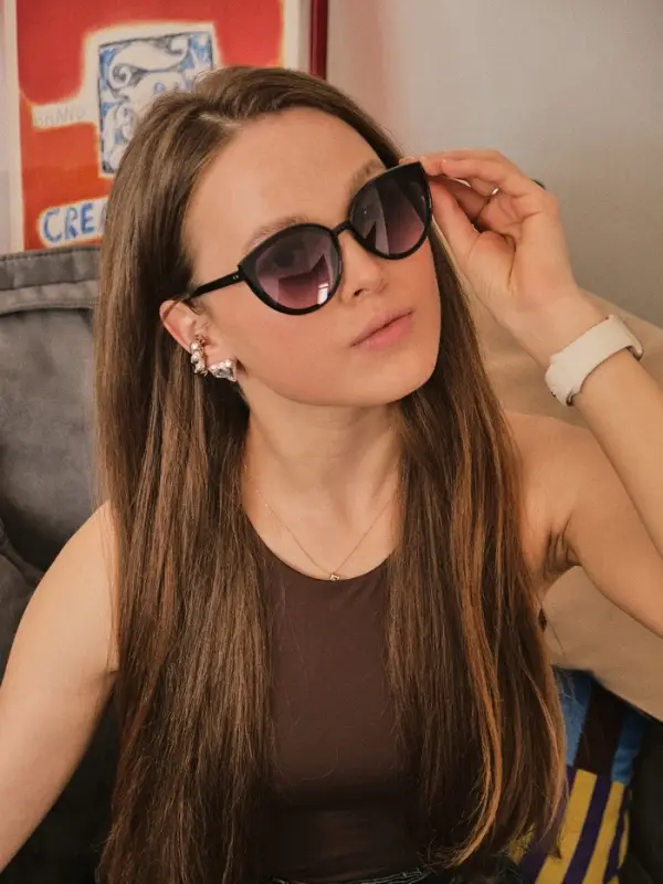 Очки солнцезащитные женские &laquo;OneSun. Кошачий глаз&raquo;, UV 400, линза 5.3&times;6 см, чёрный