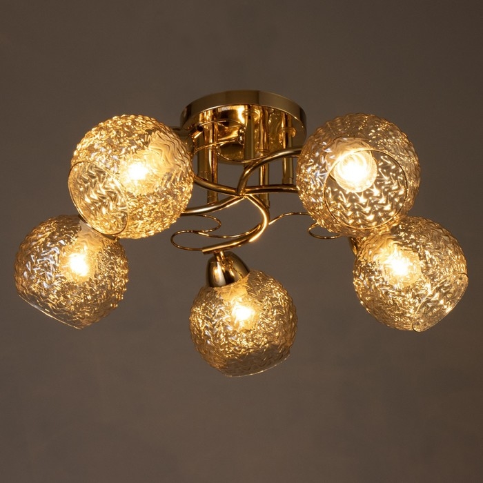 Люстра Люстра "Эрион" 5хЕ27 40Вт золото 56х56х22 см BayerLux