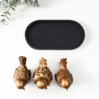 Фигуры на подносе «Три птички», набор 3 шт., 17.5×9.5×6.5 см, бронза