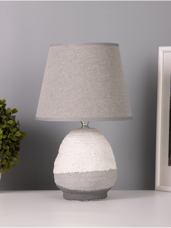 Лампа настольная Лампа настольная "Скала" 1х40Вт Е27 серый/белый 20х20х32см
