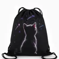 Мешок для обуви &laquo;Котик&raquo; Stavia, 43.5&times;1&times;36 см, чёрный