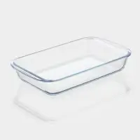Форма для запекания и выпечки Доляна &laquo;Фуэго&raquo;, 1.6 л, 29.4&times;17.5&times;5 см, прямоугольная, жаропрочное стекло, прозрачная
