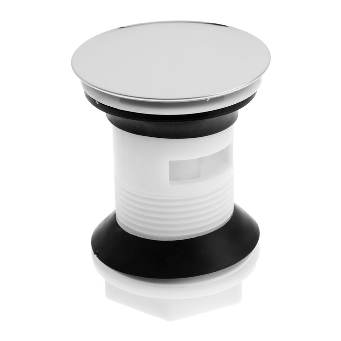 Донный клапан ZEIN BP4, корпус пластик, большая кнопка, нержавеющая сталь, с переливом Донный клапан ZEIN BP4, корпус пластик, большая кнопка, нержавеющая сталь, с переливом