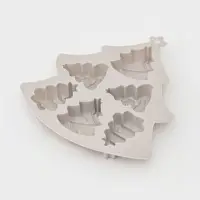 Форма для выпечки новогодняя Доляна &laquo;Ёлочки&raquo;, силикон, 22&times;20.6&times;2.5 см, 6 ячеек, серая