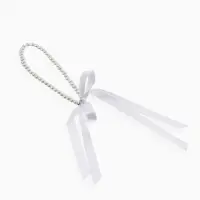 Бусы &laquo;Бантик&raquo;, жемчужины с завязкой, белые, 40 см