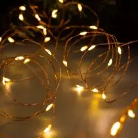 Гирлянда &laquo;Нить&raquo; 10 м, роса, IP20, медная нить, 100 LED, свечение тёплое белое, 12 В