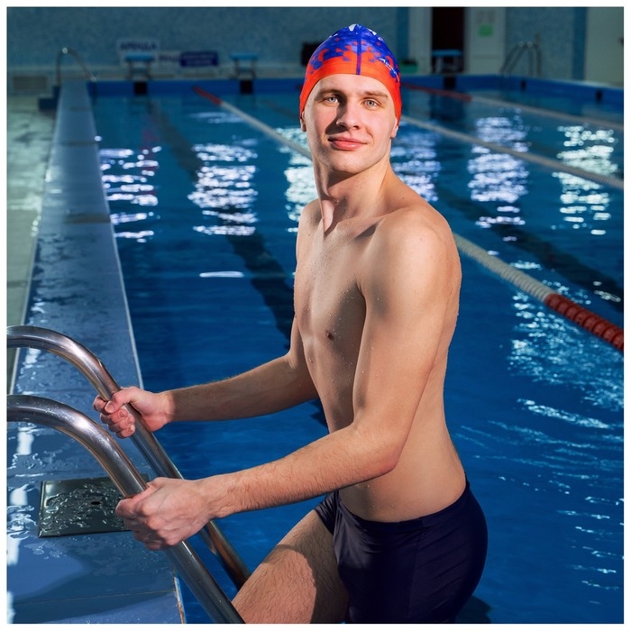 Шапочка для плавания взрослая ONLYTOP Swim, тканевая, обхват 54-60 см Шапочка для плавания взрослая ONLYTOP Swim, тканевая, обхват 54-60 см