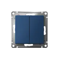 ATLASDESIGN выключатель двухклавишный, сх.5, 10АХ, механизм, АКВАМАРИН