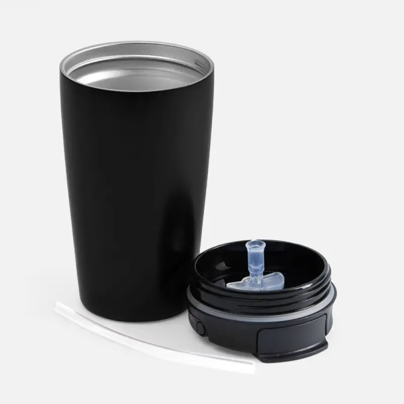 Термостакан с двумя поильниками Duetta, черный Термостакан с двумя поильниками Duetta, черный