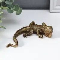 Сувенир полистоун "Игуана" золото 15,5х11х3,2 см