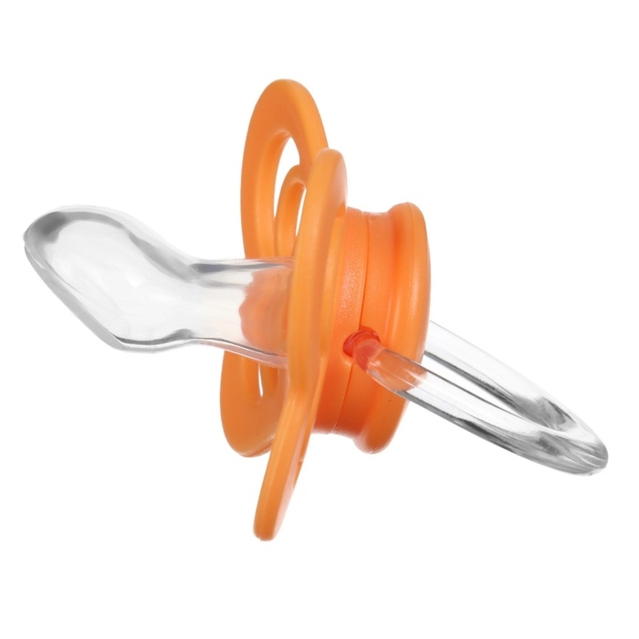 Соска - пустышка ортодонтическая, силикон, +6 мес., с держателем цвет оранжевый Соска - пустышка ортодонтическая, силикон, +6 мес., с держателем цвет оранжевый
