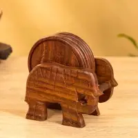 Подставка под горячее "Слон" (набор 6 шт), 12х12х6,5 см, дерево шишам Подставка под горячее "Слон" (набор 6 шт), 12х12х6,5 см, дерево шишам