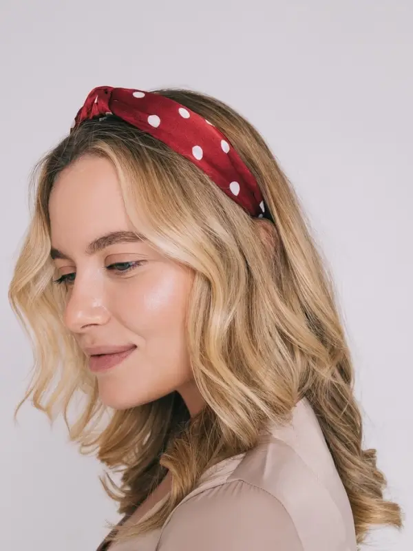 Ободок для волос QF &laquo;Кокетка&raquo;, 3 см, красный горох