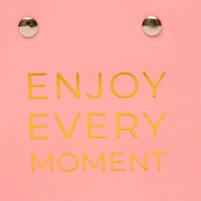Сумка для цветов розовая Enjoy Every moment влагостойкая 12&times;12 - 8&times;8 - 12.5 см