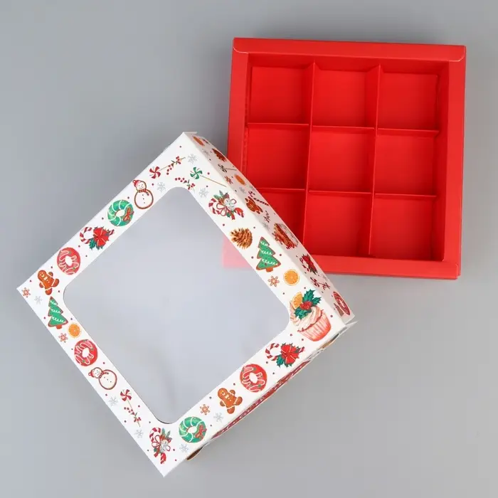 Коробка под 9 конфет &laquo;Сладкого Нового года&raquo;, 14.5&times;14.5&times;3.5 см