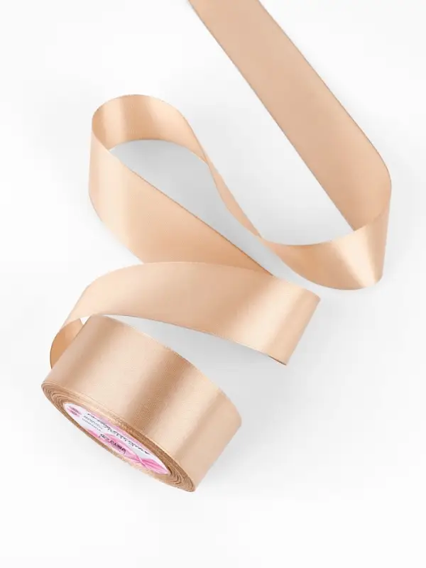 Лента атласная, 40 мм, 23&plusmn;1 м, бежевая №267