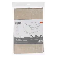 Кофр для хранения с крышкой тм VETTA ЛЁН, полиэстер, 38х24х24см, бежевый