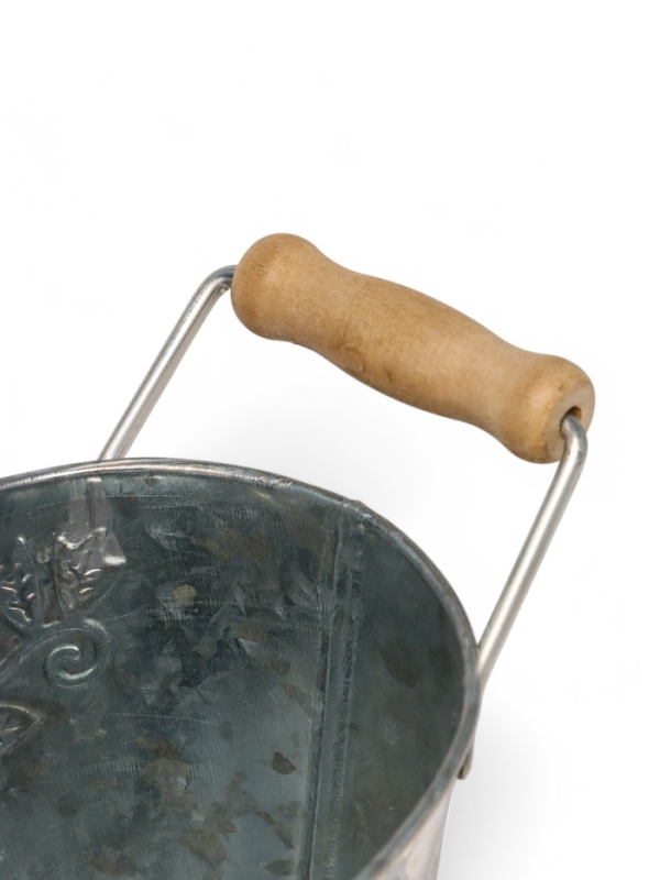 Кашпо с деревянными ручками "Бонсай Альва" 21х12х10см, овальный