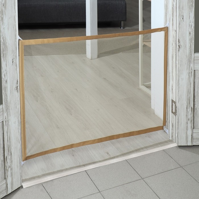 Барьер-сетка для животных на проёмы, 116 х 82 см, бежевый Барьер-сетка для животных на проёмы, 116 х 82 см, бежевый