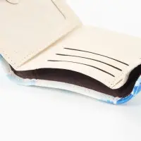 Кошелёк женский на кнопке, 10.5&times;2.5&times;8.5 см, с цветочным принтом, белый/голубой